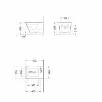 Sapho PORTO bidet závesný, 36x52cm, biela PZ4015