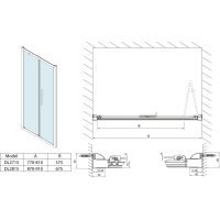 Polysan LUCIS LINE skladacie sprchové dvere 900mm, číre sklo DL2815