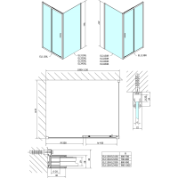 Polysan EASY LINE sprchové dvere 1100mm, sklo Brick EL1138