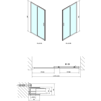 Polysan EASY LINE sprchové dvere 1200mm, číre sklo EL1215