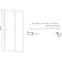 Aqualine AMADEO posuvné sprchové dvere 1100 mm, sklo Brick BTS110