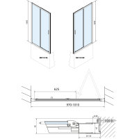 Polysan DEEP sprchové dvere skladacie 1000x1650mm, číre sklo MD1910