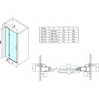 Gelco LEGRO sprchové dvere do niky 800mm, číre sklo GL1280