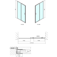 Polysan EASY LINE sprchové dvere 1200mm, sklo Brick EL1238