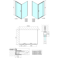 Polysan EASY LINE sprchové dvere otočné 760-900mm, sklo Brick EL1638