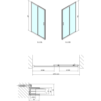 Polysan EASY LINE sprchové dvere 1100mm, sklo Brick EL1138