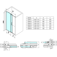 Gelco DRAGON sprchové dvere 1400mm, číre sklo GD4614