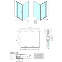 Polysan EASY LINE sprchové dvere otočné 880-1020mm, číre sklo EL1715