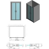 Polysan ZOOM LINE sprchové dvere dvojkrídlové 1000mm, číre sklo ZL1710