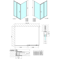 Polysan EASY LINE sprchové dvere 1200mm, sklo Brick EL1238