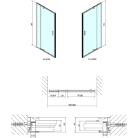 Polysan EASY LINE sprchové dvere otočné 760-900mm, sklo Brick EL1638