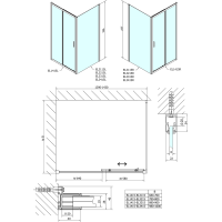 Polysan EASY LINE sprchové dvere 1400mm, číre sklo EL1415