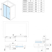 Polysan ALTIS LINE posuvné dvere 1170-1210mm, výška 2000mm, číre sklo AL3015C