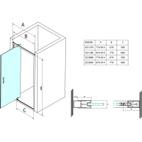 Gelco SIGMA SIMPLY sprchové dvere otočné, 800 mm, sklo Brick GS3888