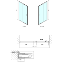 Polysan EASY LINE sprchové dvere 1500mm, číre sklo EL1515