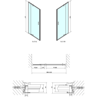 Polysan EASY LINE sprchové dvere otočné 880-1020mm, číre sklo EL1715