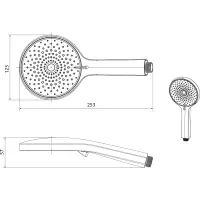 Sapho Ručná masážna sprcha, 4 režimy sprchovania, priemer 123mm, chróm 1204-10