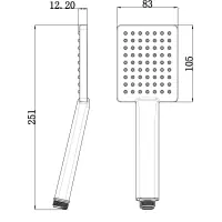 Sapho Ručná sprcha, 251mm, hranatá, ABS/chróm 1204-17
