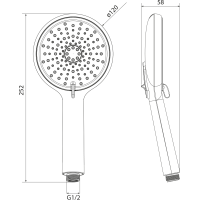 Sapho Ručná masážna sprcha, 4 režimy sprchovania, priemer 120mm, ABS/čierna mat 1204-51B
