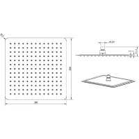 Sapho SLIM hlavová sprcha, 300x300mm, nerez lesk MS563