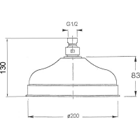 Sapho ANTEA hlavová sprcha, priemer 200mm, nikel SOF2008