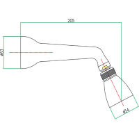 Sapho Nástenná sprcha s otočným kĺbom, chróm / zlato 9042