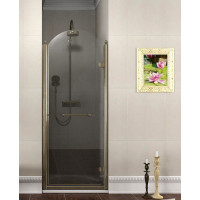 Gelco ANTIQUE sprchové dvere otočné, 800mm, pravé, ČÍRE sklo, bronz, svetlý odtieň GQ1380RCL