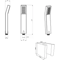 Sapho ABRA sprchová súprava, pevný držiak, hadica 1500mm, chróm SET1101