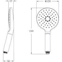 Sapho Ručná masážna sprcha otočná, 3 režimy, priemer 120mm, ABS/chróm 1204-32