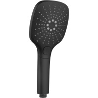 Sapho Ručná masážna sprcha s tlačidlom, 3 režimy sprchovania, 109x109mm, ABS/čierna mat 1204-52B