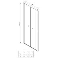 Aqualine PILOT otočné sprchové dvere dvojkrídlové 1000mm PT102