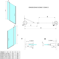 Gelco LORO sprchové dvere s pevnou časťou 1000mm, číre sklo GN4610