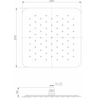 Sapho SLIM hlavová sprcha, 300x300mm, zlato mat SL101GB