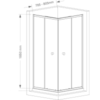 Aqualine AGGA štvorcová sprchová zástena 800x800mm, číre sklo HLF808Y