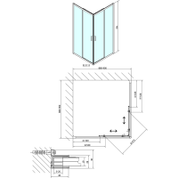Polysan EASY LINE štvorcová sprchová zástena 900x900mm, číre sklo EL5115