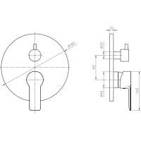 Bruckner BARON podomietková sprchová batéria, 2 výstupy, vrchné časti, chróm 612.042.1