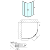 Polysan EASY LINE štvrťkruhová sprchová zástena 800x800mm, L/R, číre sklo EL2515