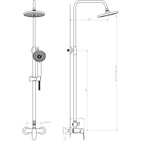 Bruckner BARON sprchový stĺp s pákovou batériou, chróm 612.139.1