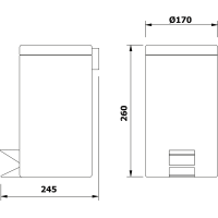 Aqualine SIMPLE LINE odpadkový kôš okrúhly 3l, biela 28103