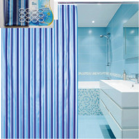 Aqualine Sprchový záves 180x180cm, vinyl, modrá, pruhy ZV011