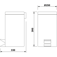 Aqualine SIMPLE LINE odpadkový kôš okrúhly 12l, nerez lesk 27112