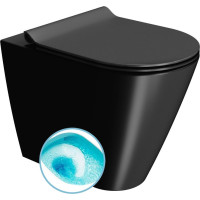 GSI KUBE X WC misa stojaca, Swirlflush, 36x55cm, spodný/zadný odpad, čierna dual-mat 941026