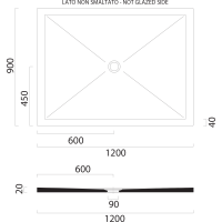 GSI Keramická sprchová vanička, obdĺžnik 120x90x2cm, čierna mat 46120926