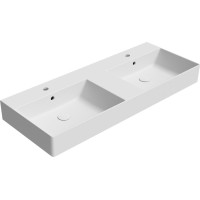 GSI KUBE X keramické dvojumývadlo 120x47cm, brúsená spodná hrana, biela mat 94259109