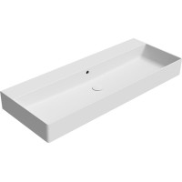 GSI KUBE X keramické umývadlo 120x47cm, brúsená spodná hrana, bez otvoru, biela mat 94249009