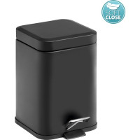 Gedy ARGENTA odpadkový kôš 3l, Soft Close, čierna mat 220914