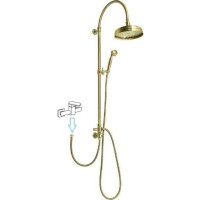 Sapho VANITY sprchový stĺp na napojenie na batériu, hlavová, ručná sprcha, bronz SET066