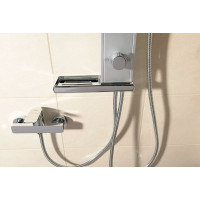 Aqualine ROME sprchový stĺp na napojenie na batériu, hlavová, ručná sprcha, chróm SL760