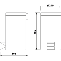 Aqualine SIMPLE LINE odpadkový kôš okrúhly 20l, nerez lesk 27120