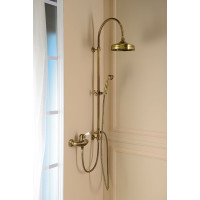 Sapho VANITY sprchový stĺp na napojenie na batériu, hlavová, ručná sprcha, bronz SET066